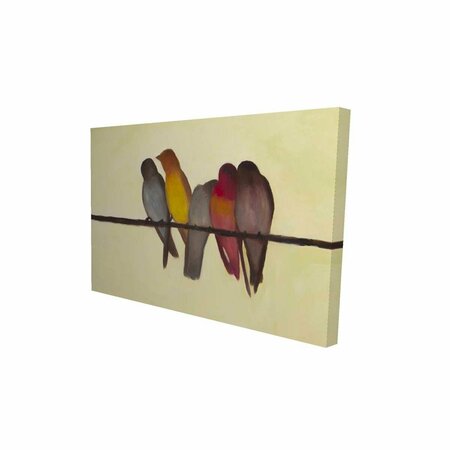 FONDO 12 x 18 in. Five Birds on A Branch-Print on Canvas FO2790294